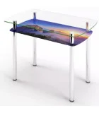 Glass dining table D-06-2 with tempered glass and chrome legs order